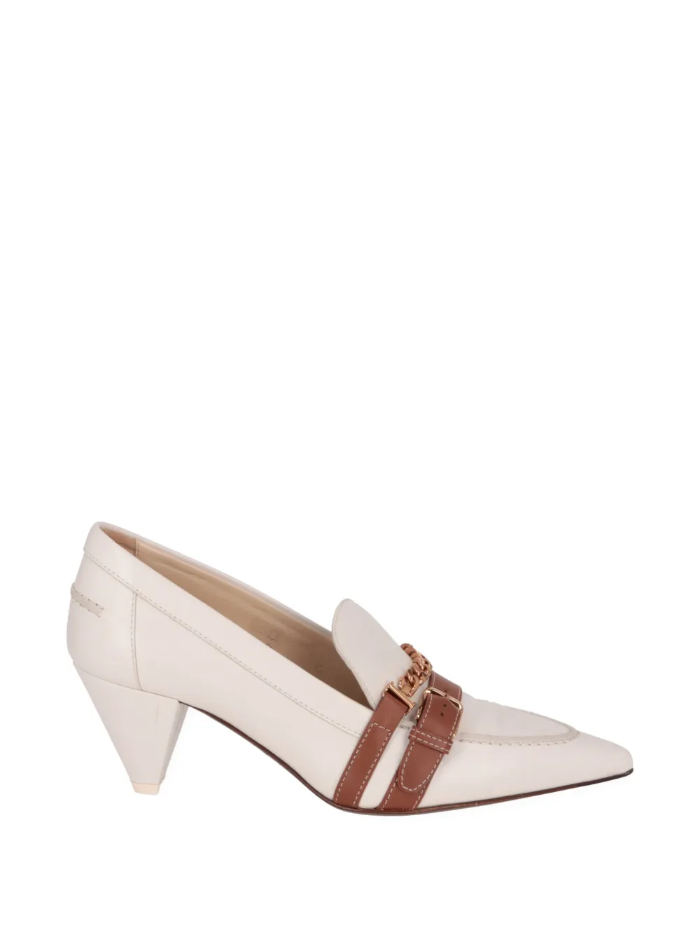 Tod's leather heeled loafers - Toni neutri