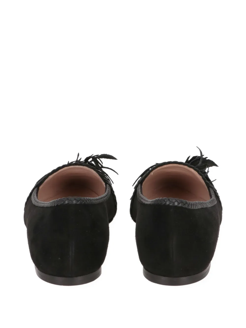 Tod's fringe-detail pointed-toe ballet flats Zwart