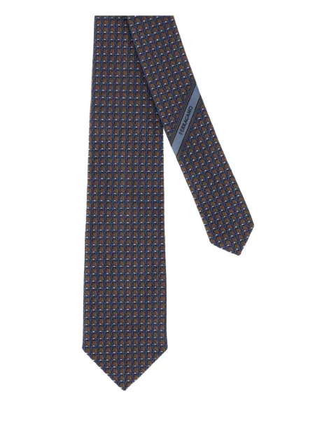 Ferragamo geometric-pattern silk tie