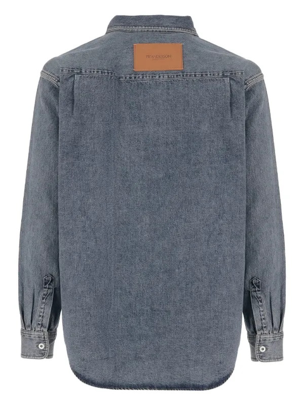 JW Anderson logo-patch Denim Shirt | Blue | FARFETCH