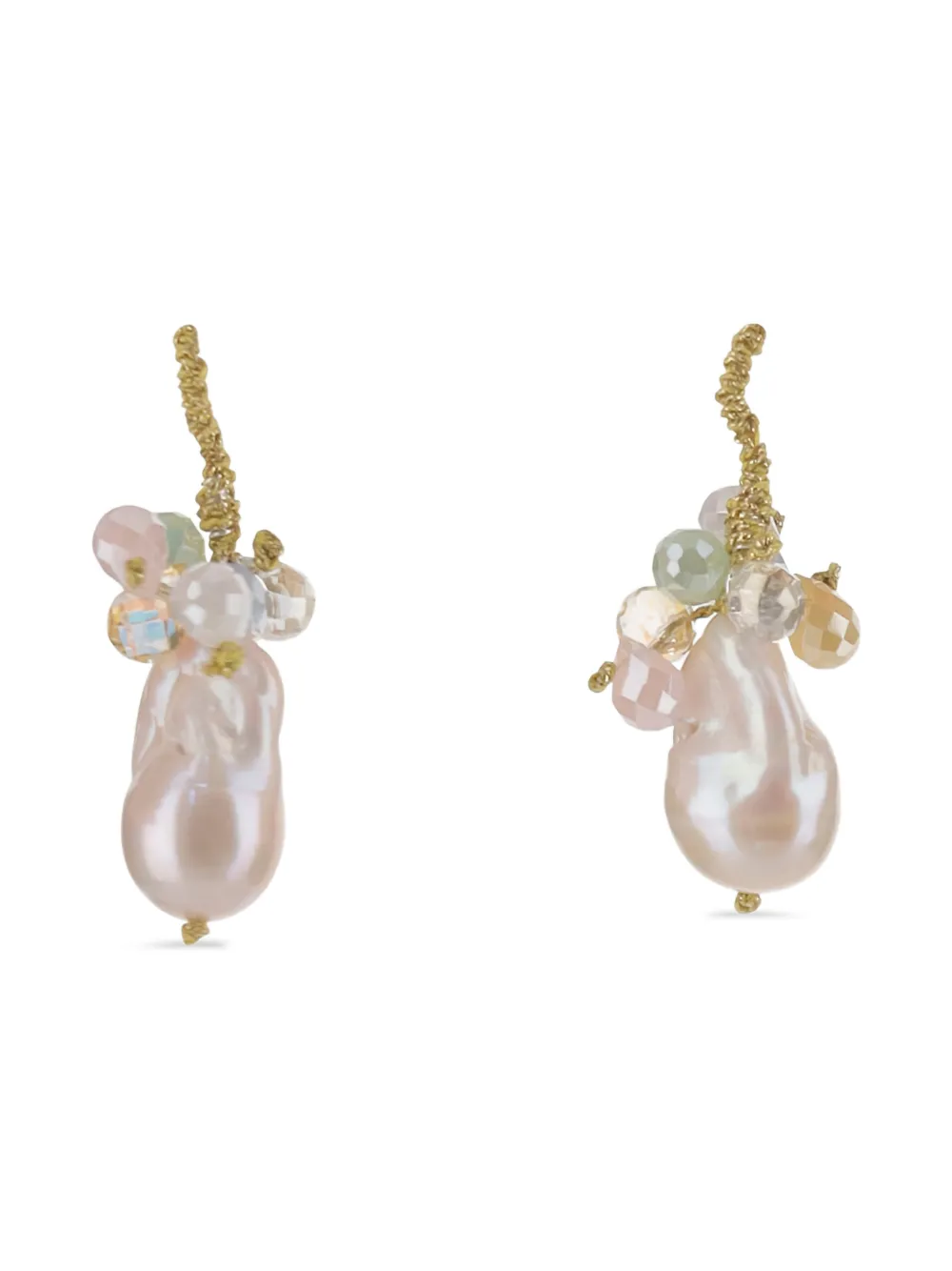Mela crystal-embellished drop earrings - Rosa