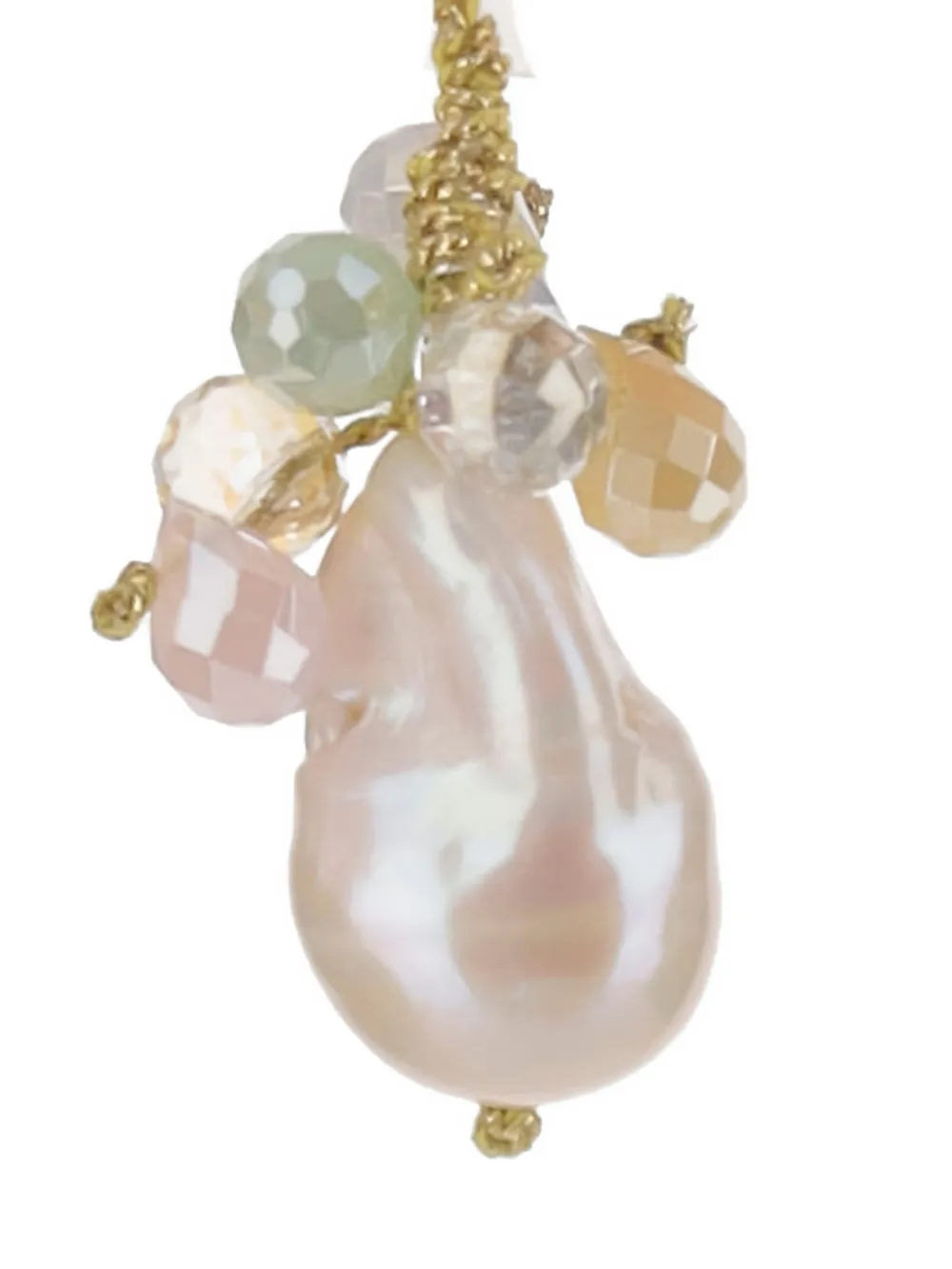 Mela crystal-embellished drop earrings - Roze