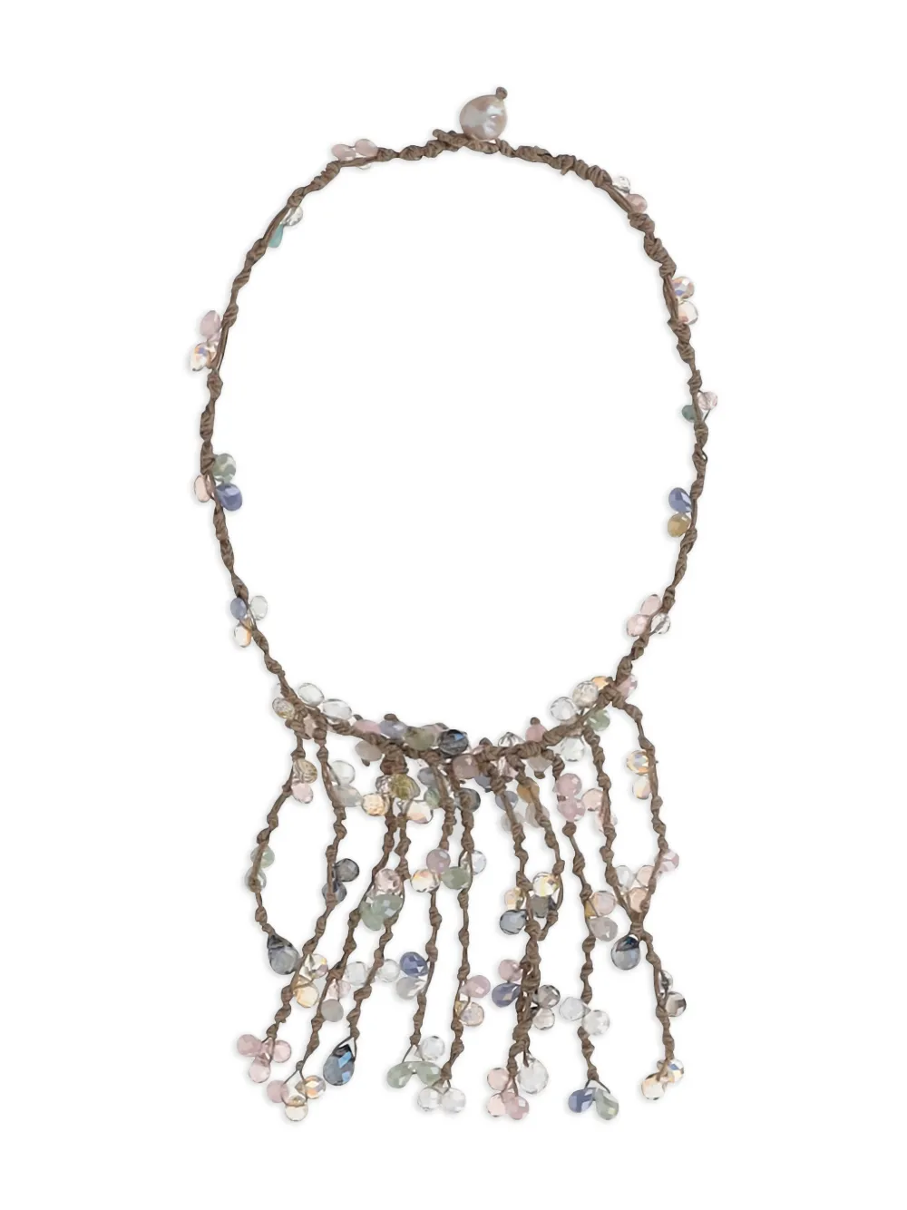Mela crystal-embellishment necklace - Marrone