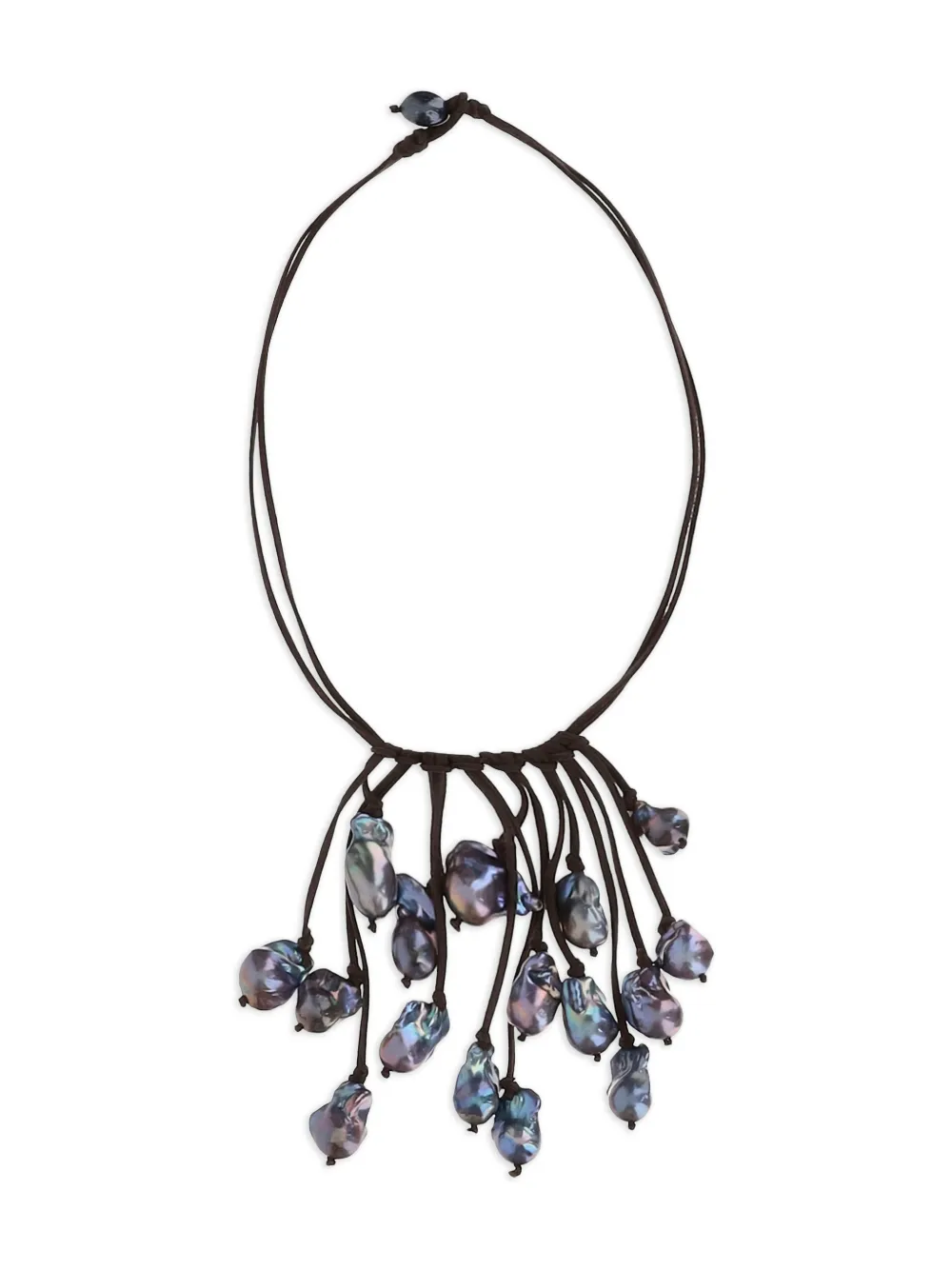 Mela embellished suede necklace - Nero