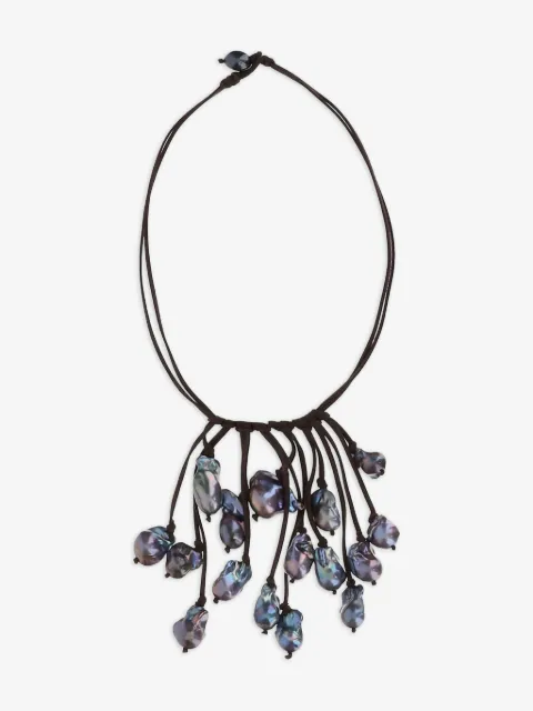 Mela embellished suede necklace