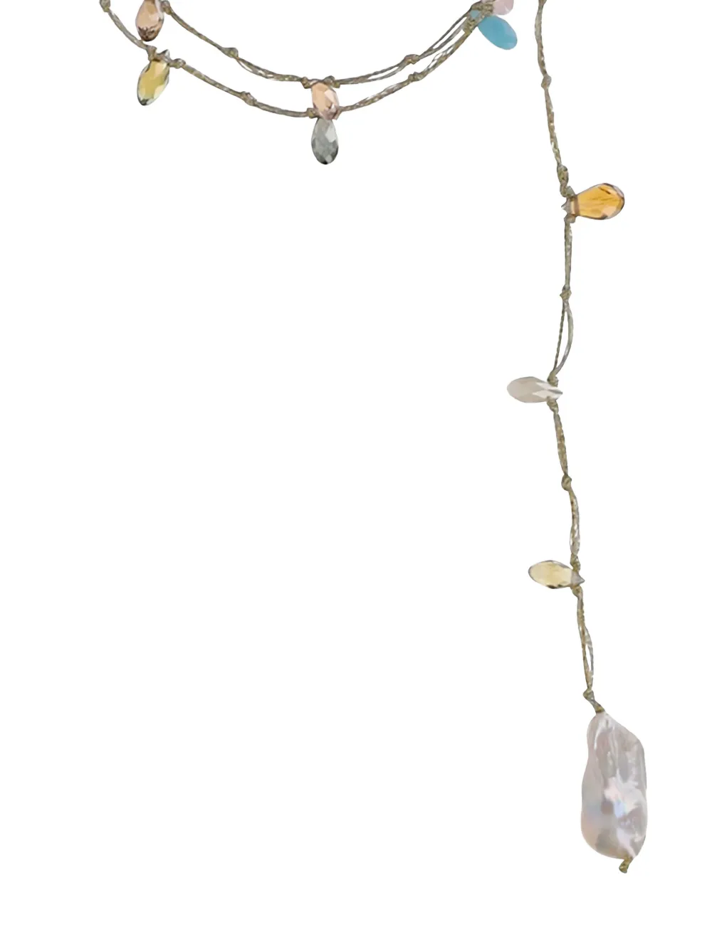 Mela crystal-pendants necklace - Goud