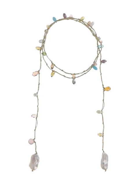 Mela crystal-pendants necklace