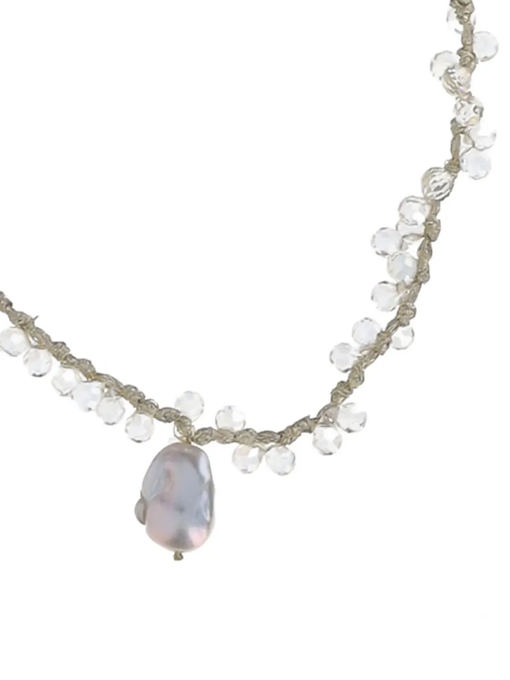 Mela crystal-pendant necklace - Beige
