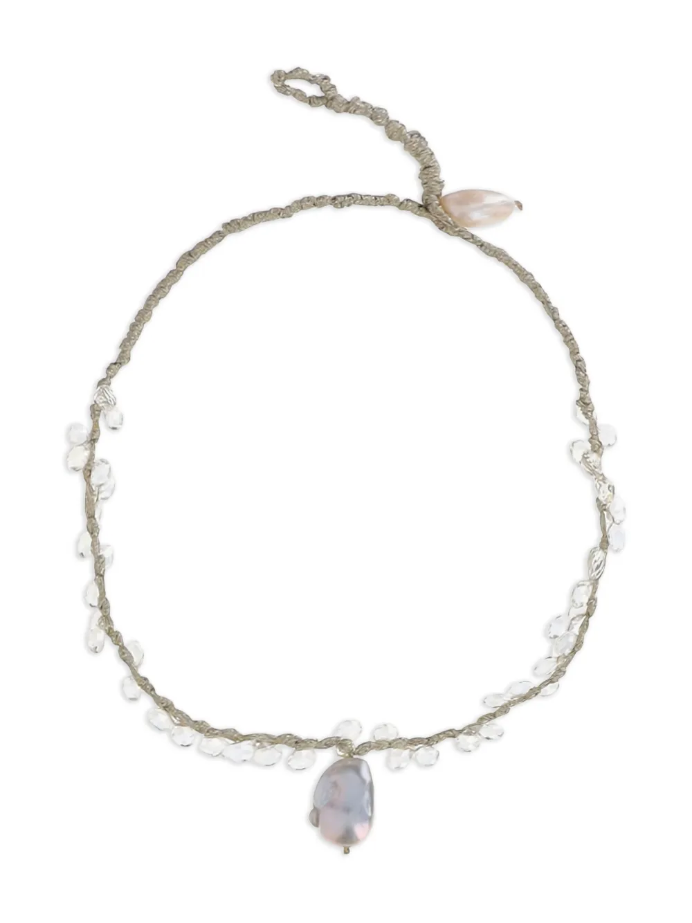 Mela crystal-pendant necklace - Nude