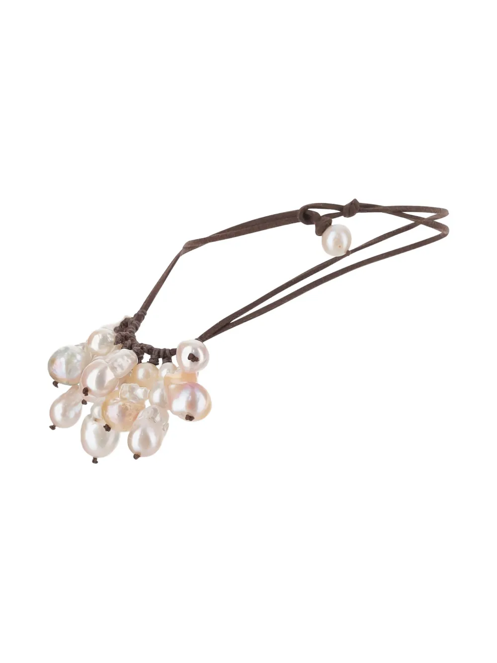 Mela suede-strap necklace - Wit