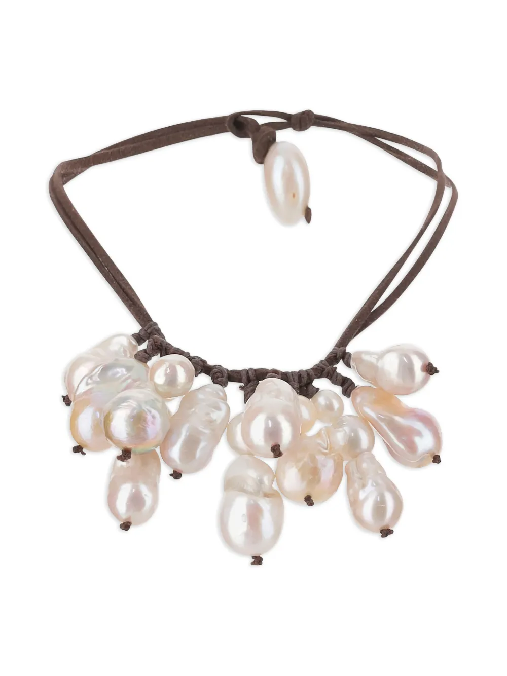 Mela suede-strap necklace - Bianco