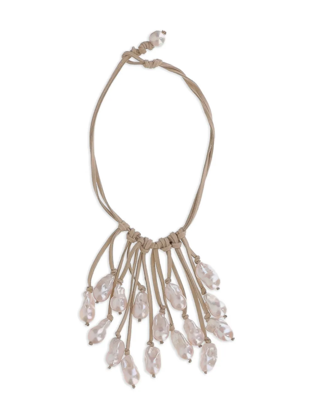Mela suede-strap necklace - Nude
