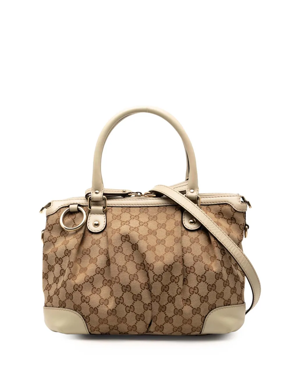 Pre-owned Gucci 2000-2015 Gg Canvas Sukey Satchel In Brown