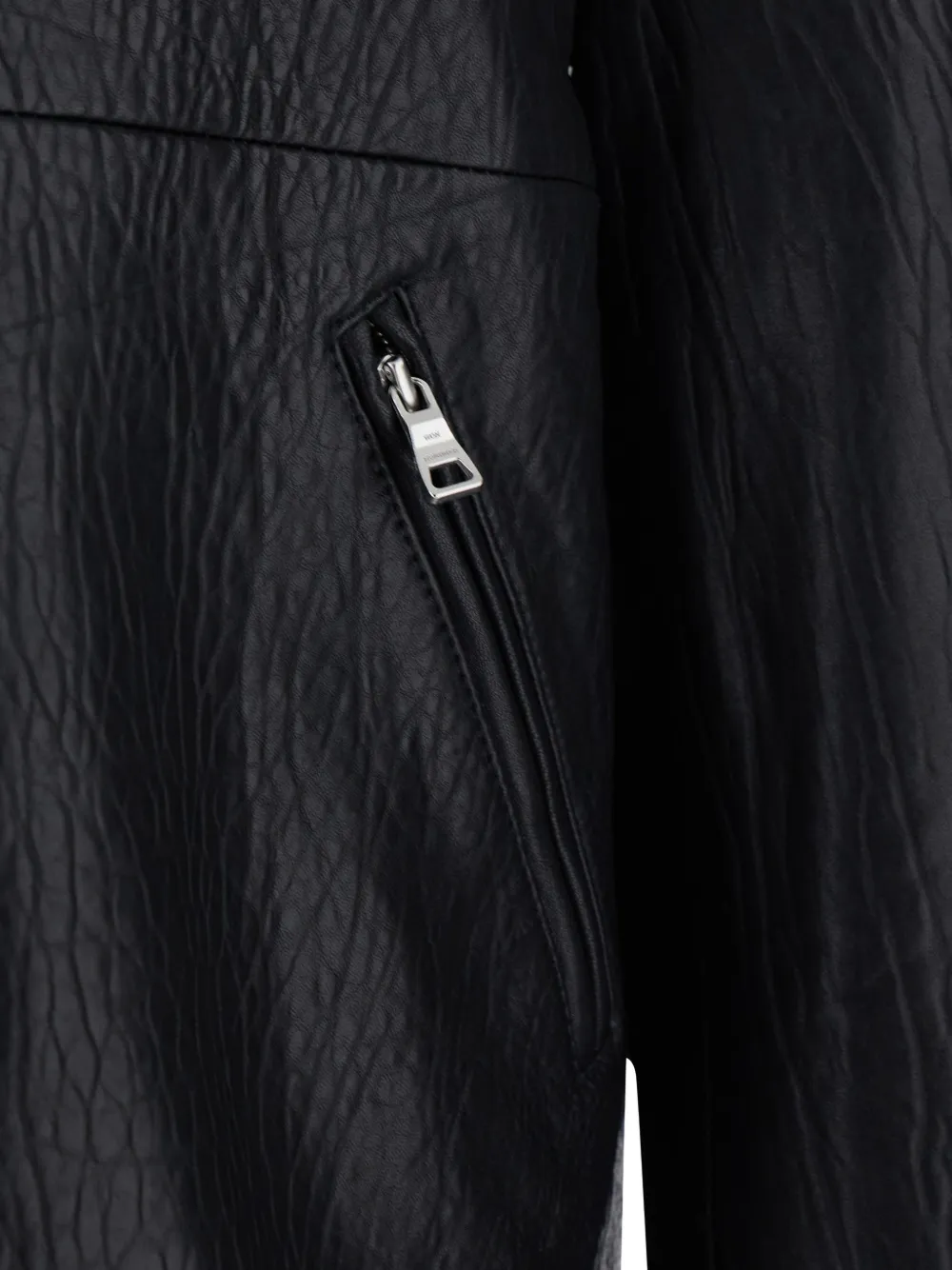  Won Hundred Zip Leather Jacket - Black 