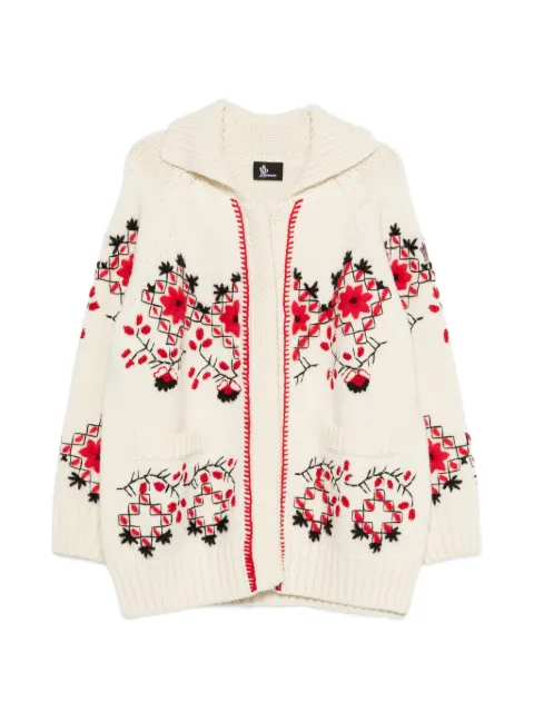 Moncler Grenoble floral-detail cardigan