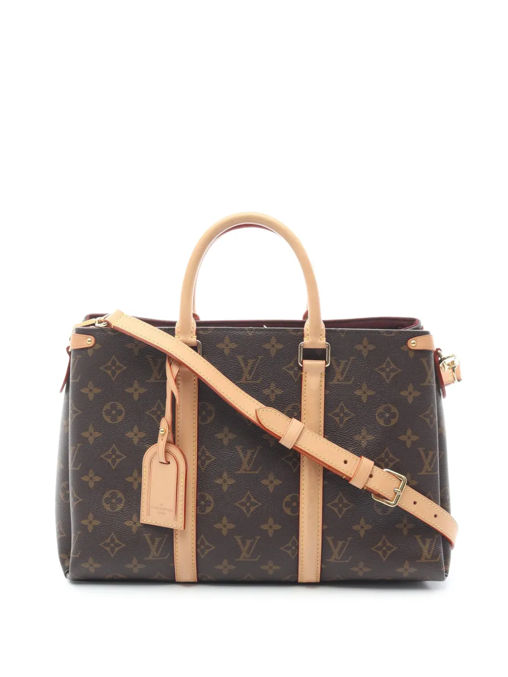 Pre-owned Louis Vuitton 2019 Monogram Soufflot Mm Satchel In Brown