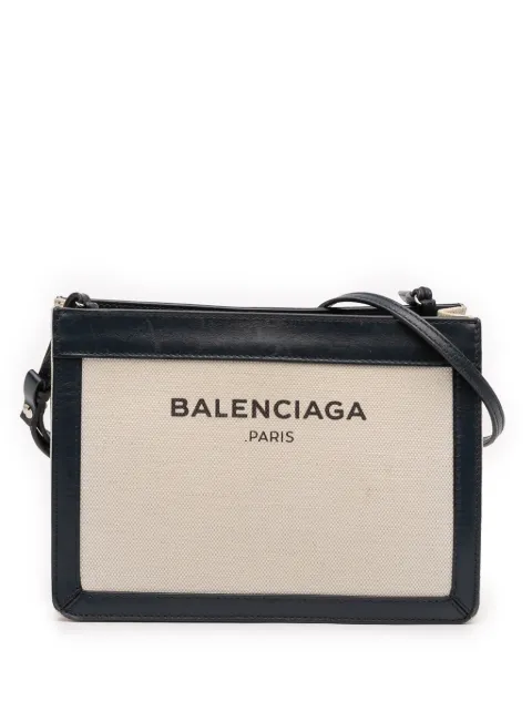 Balenciaga Pre-Owned 2016 Canvas Navy Pochette crossbody bag