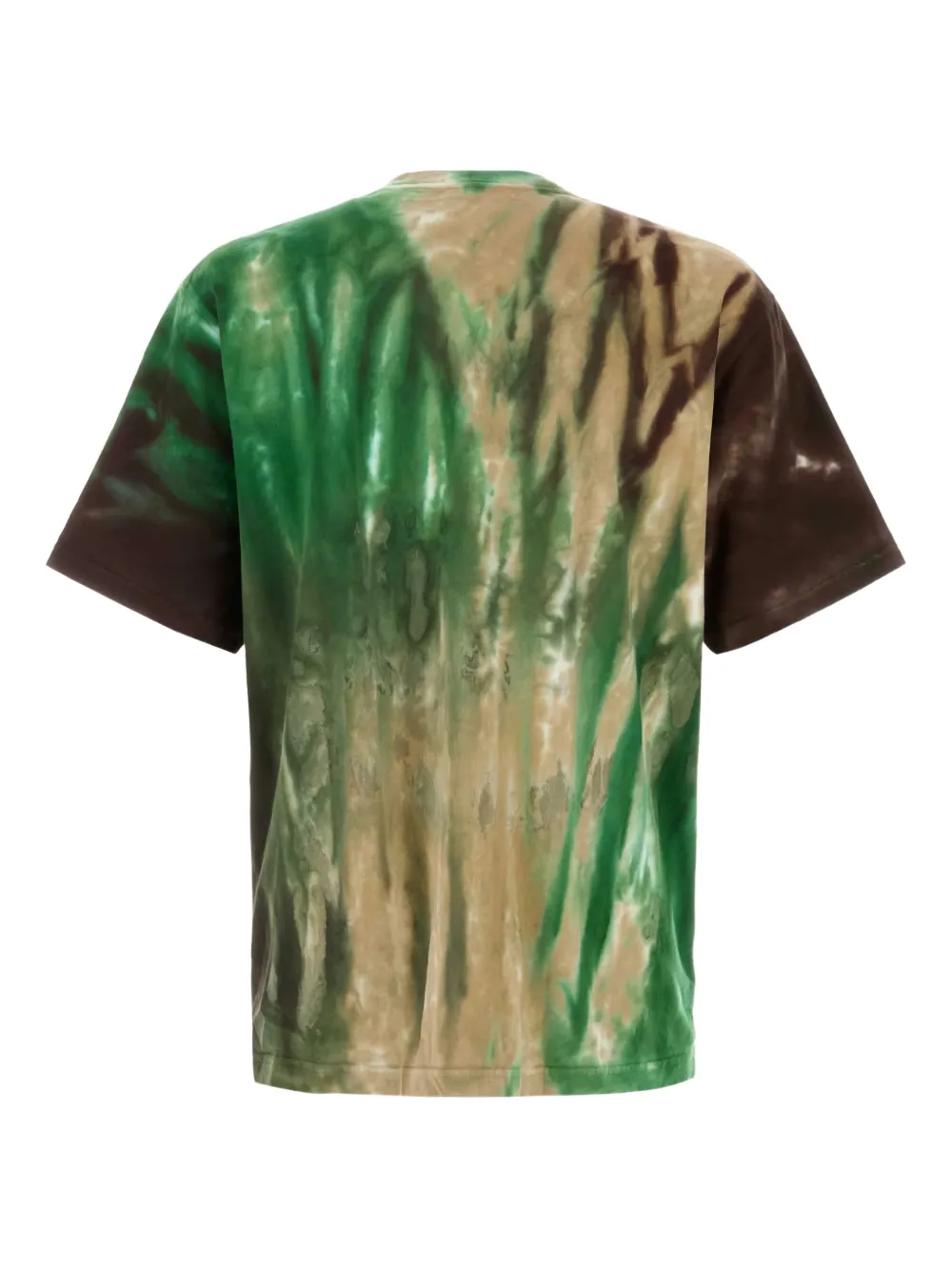 A BATHING APE T-shirt met tie-dye print en ronde hals - Groen