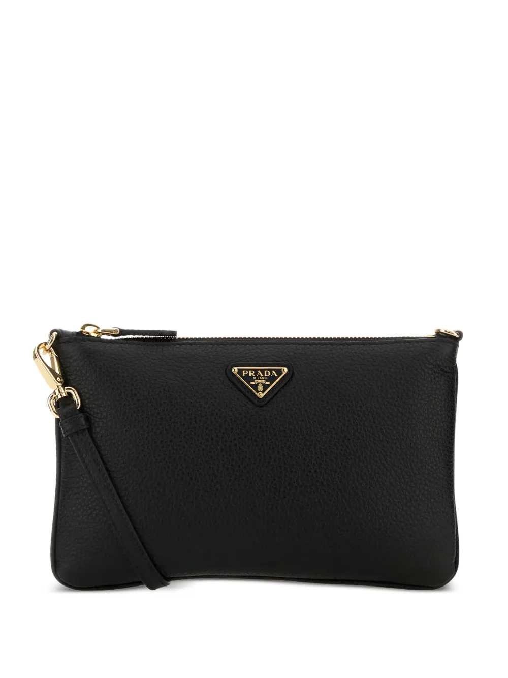 Prada leather logo-detailcrossbody bag - Nero