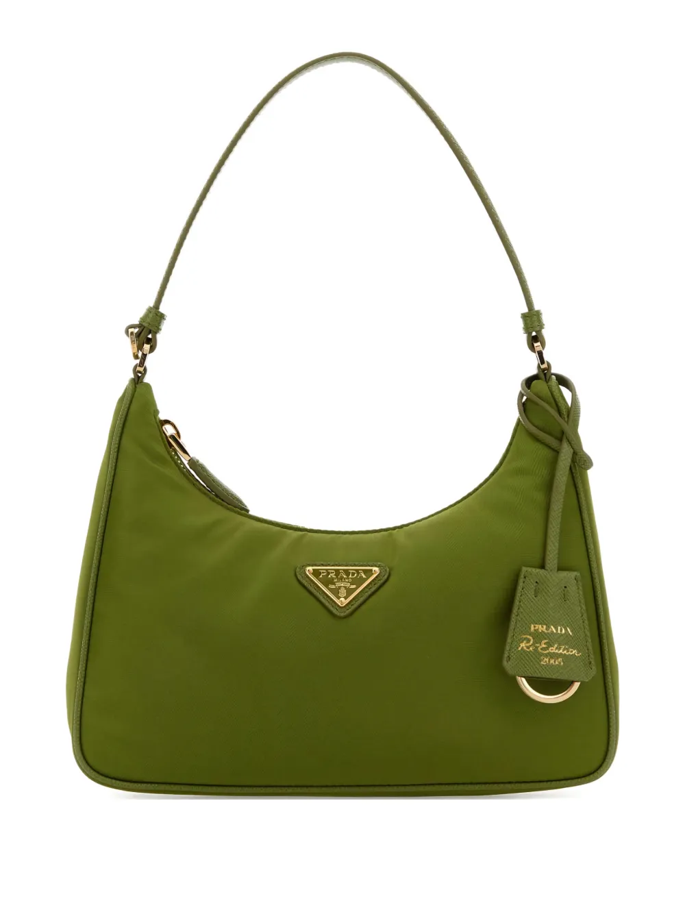 Prada logo plaque satchel cross body bag - Verde