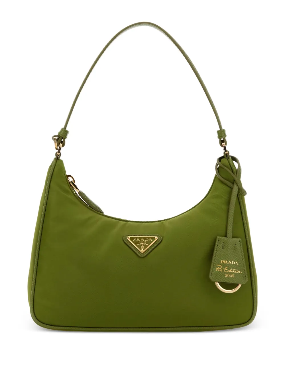 Prada logo plaque satchel cross body bag - Verde