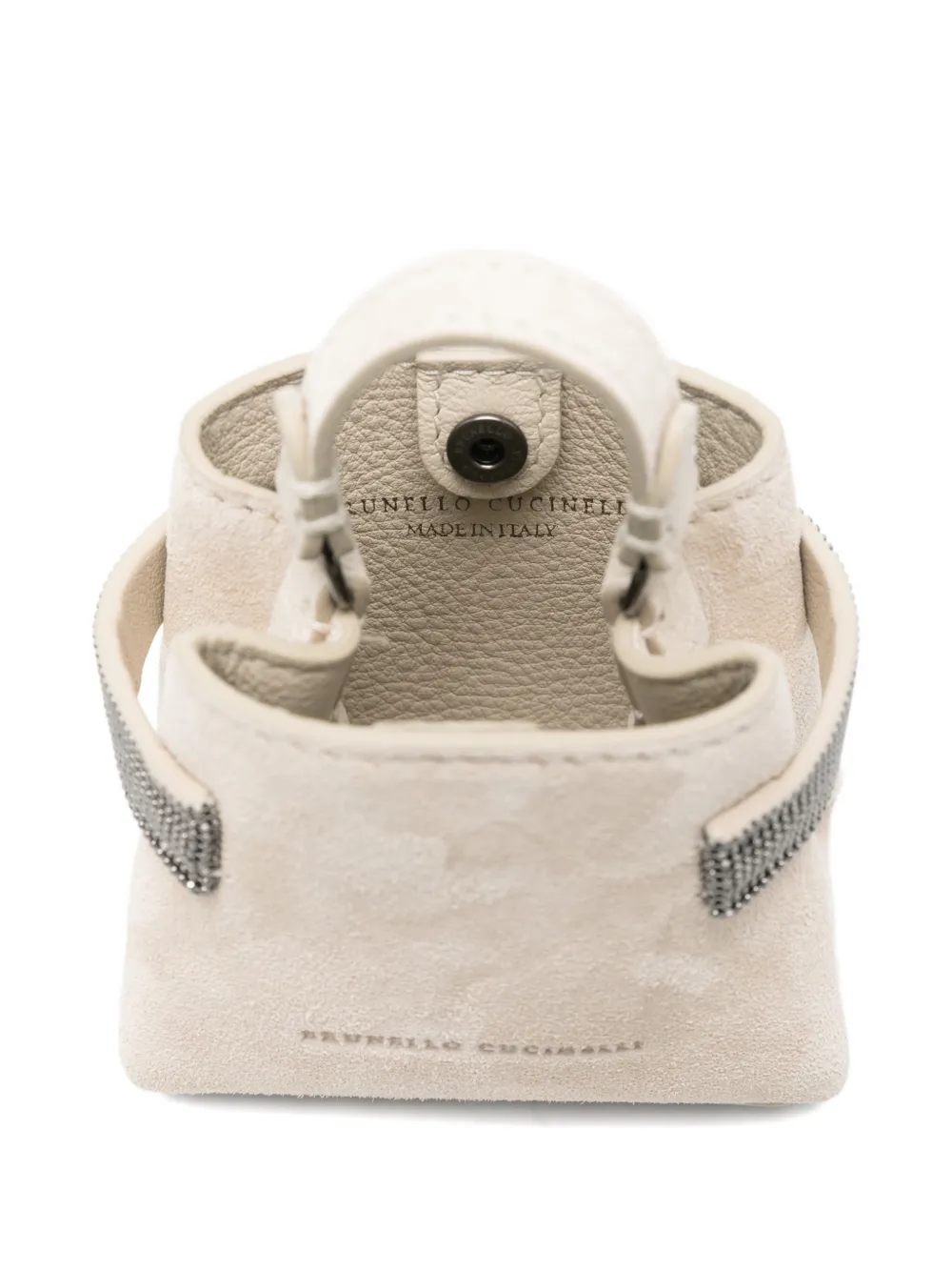 Brunello Cucinelli Embellished Top-handle Coin Pouch In Neutral