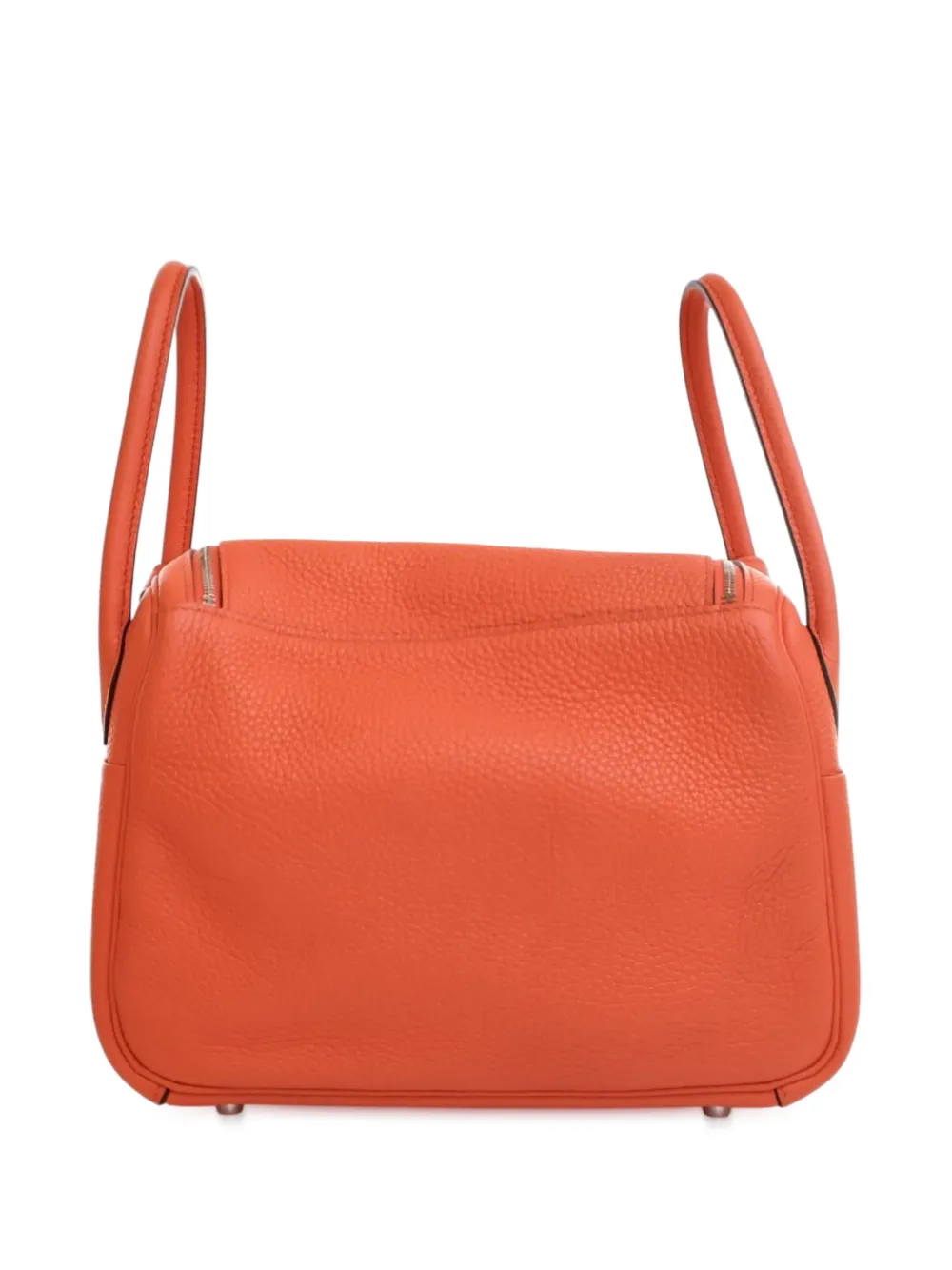 Pre-owned Hermes 2017 Clemence Lindy 26 Satchel In Orange