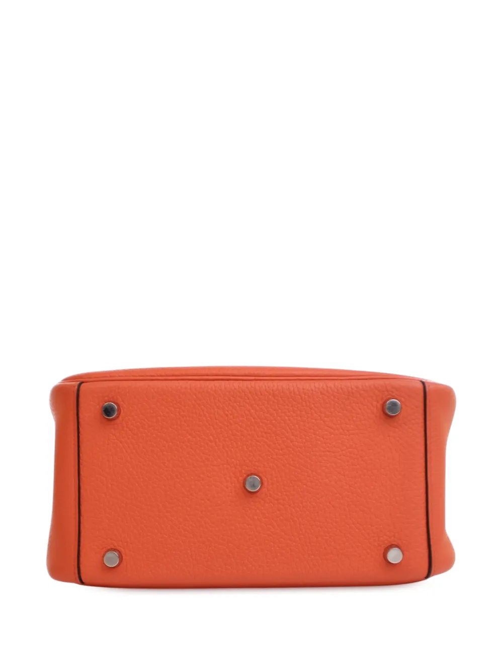 Pre-owned Hermes 2017 Clemence Lindy 26 Satchel In Orange