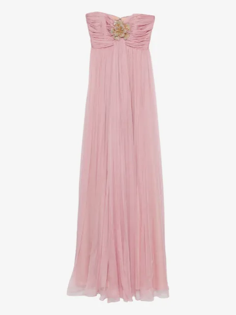 M.Marquise Ines floral-appliqué maxi dress