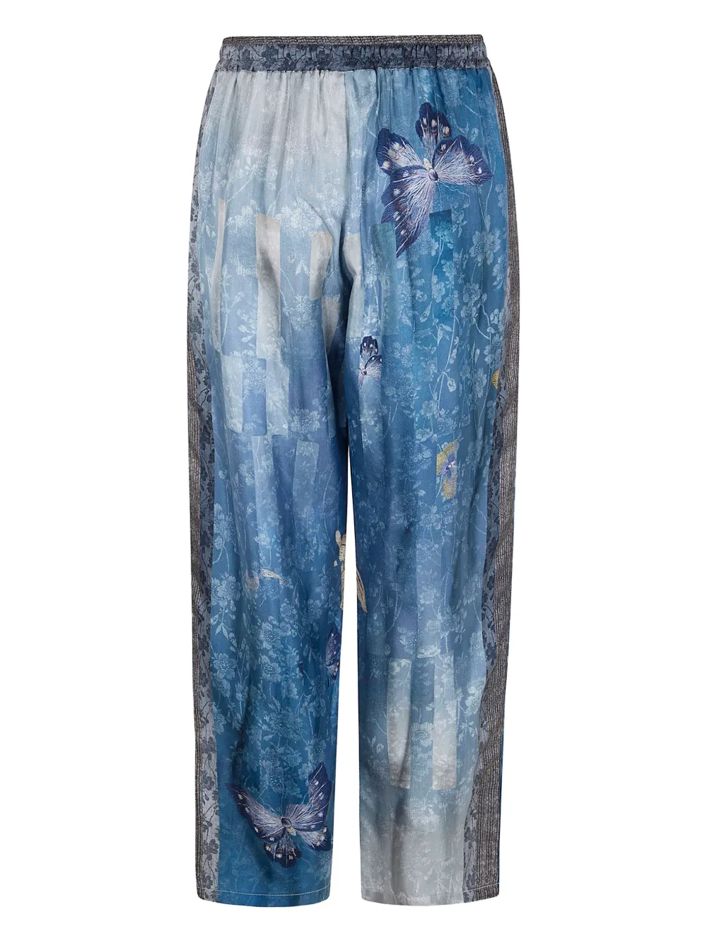 Pierre-Louis Mascia butterfly print trousers - Blauw