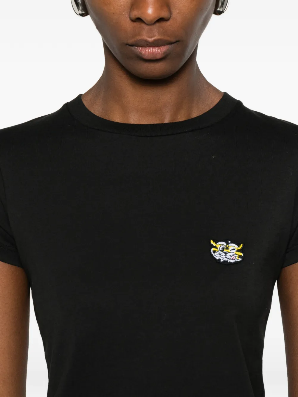 Kenzo Wil Tiger T-shirt met borduurwerk Zwart