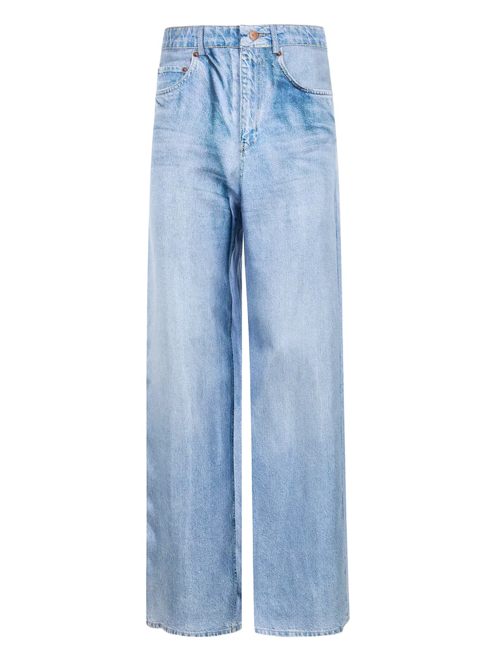 Pierre-Louis Mascia aloe silk faux denim trousers - Blu