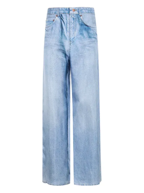 Pierre-Louis Mascia aloe silk faux denim trousers