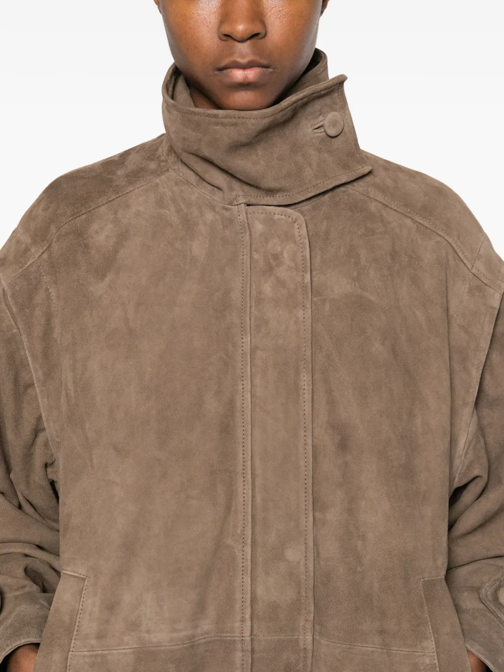 ROTATE BIRGER CHRISTENSEN Oversized leren jack Bruin
