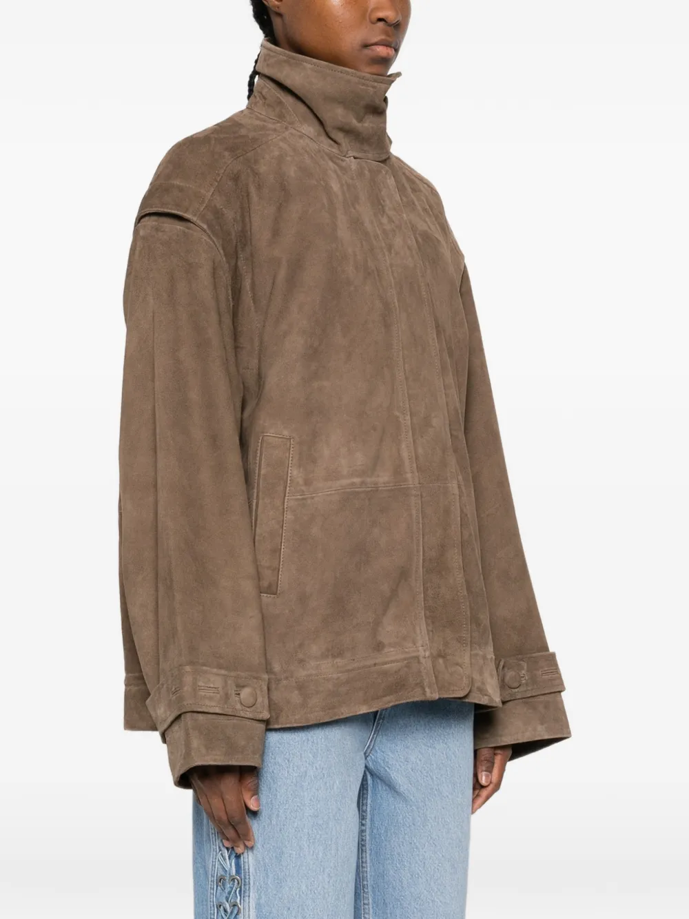 ROTATE BIRGER CHRISTENSEN Oversized leren jack Bruin