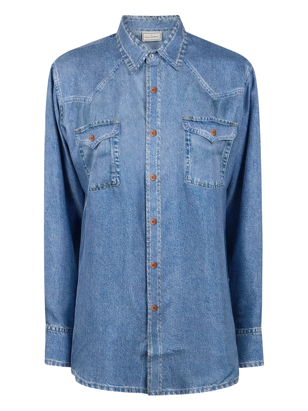 Pierre-Louis Mascia buttoned pocket silk shirt - Blu