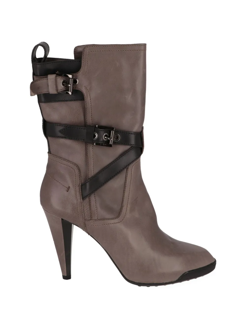 Tod's buckle-strap leather ankle boots Grijs