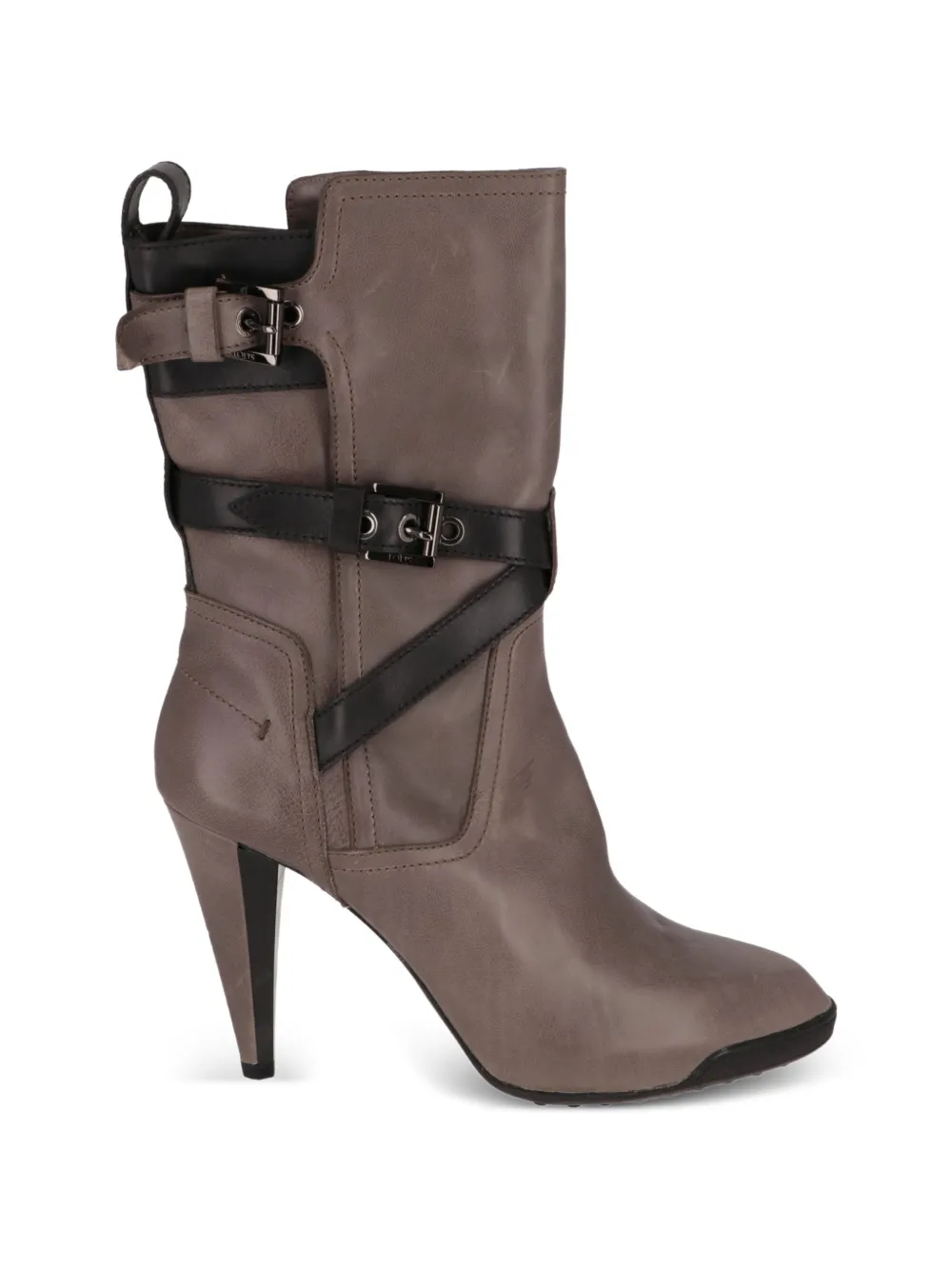Tod's buckle-strap leather ankle boots Grijs