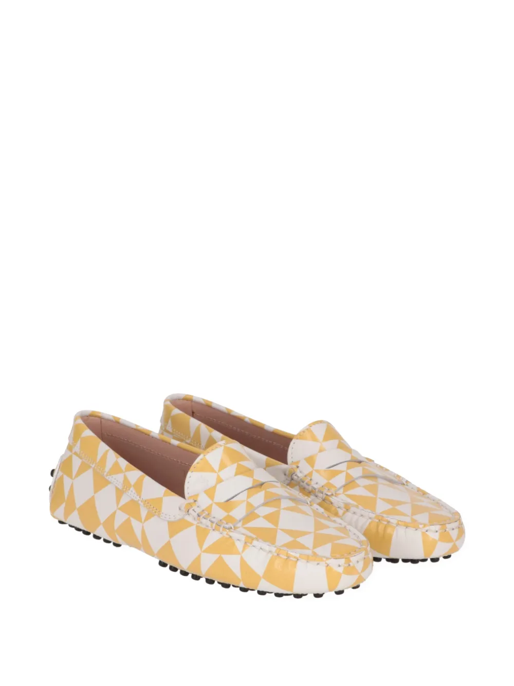 Tod's Gommino geometric-print loafers Geel