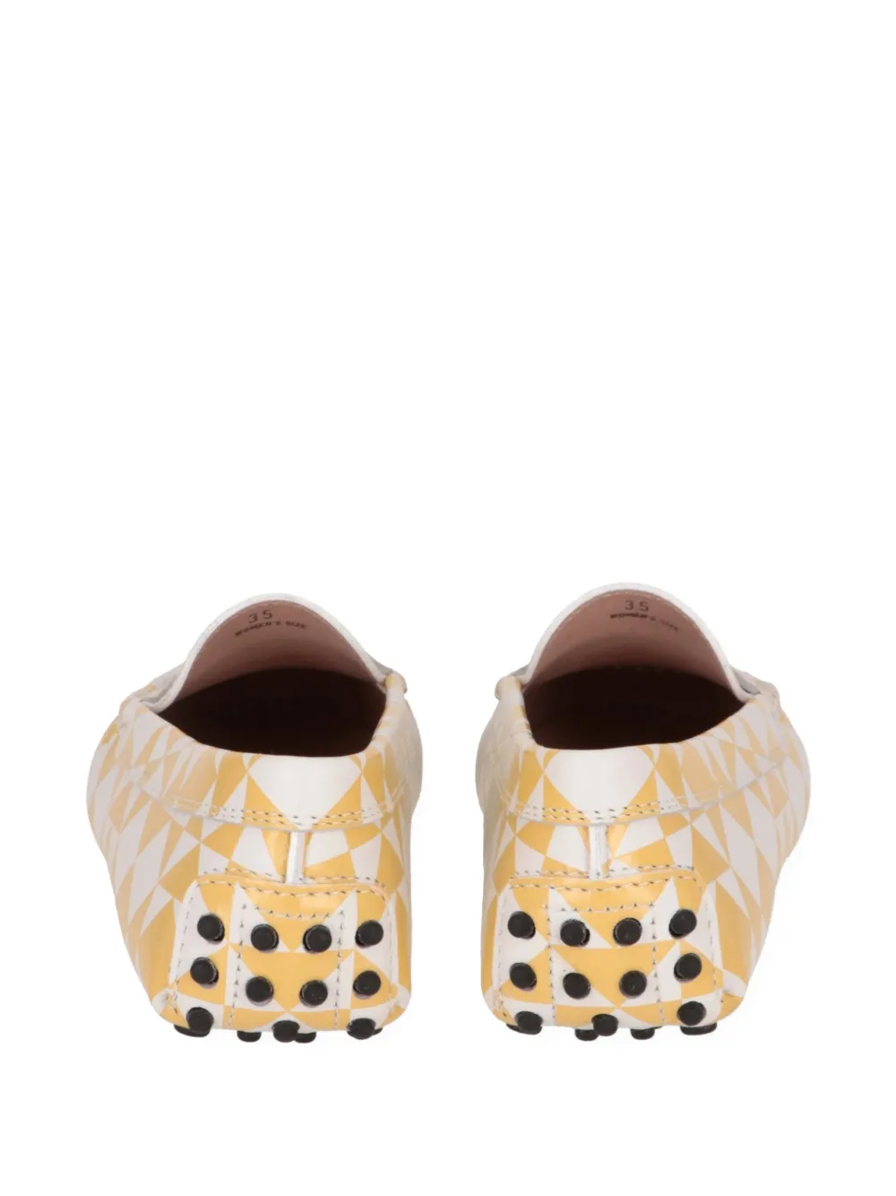 Tod's Gommino geometric-print loafers Geel
