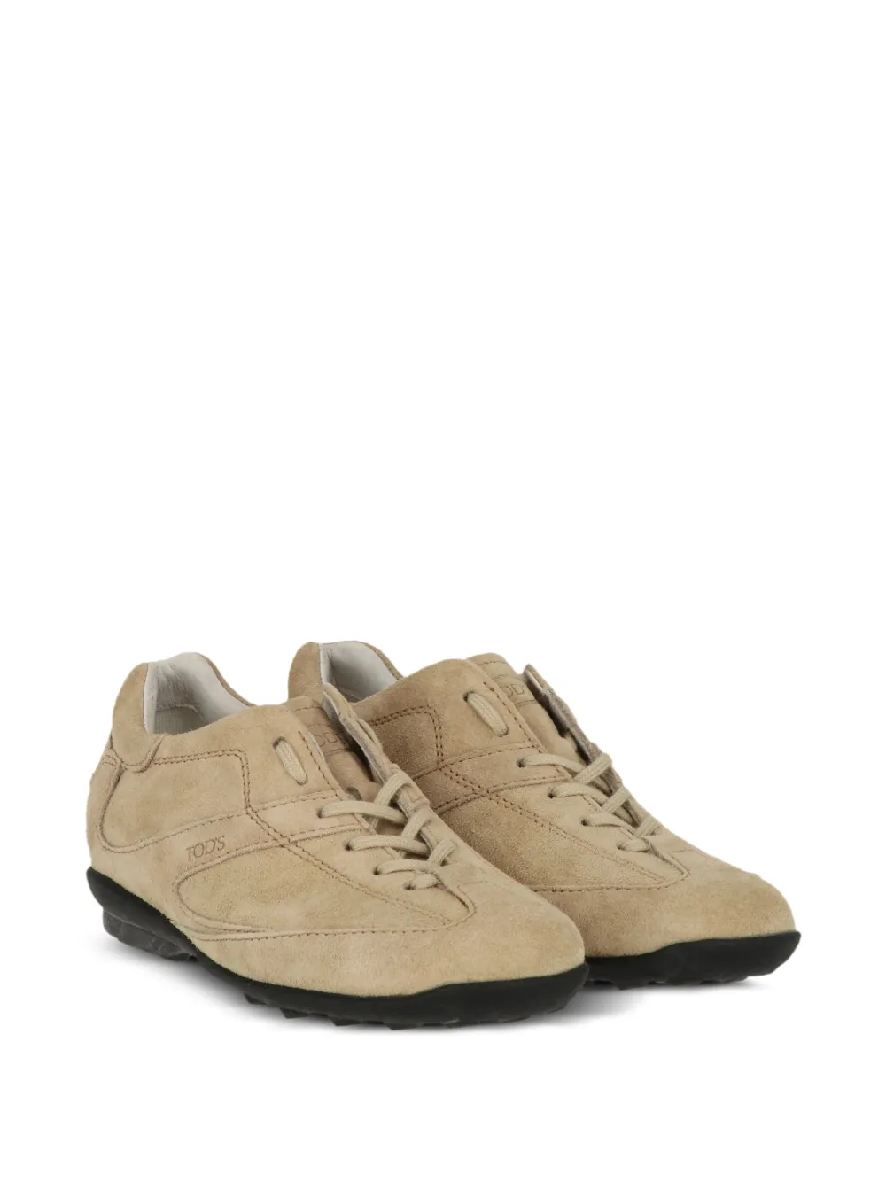 Tod's Kids suede logo-embossed sneakers Beige