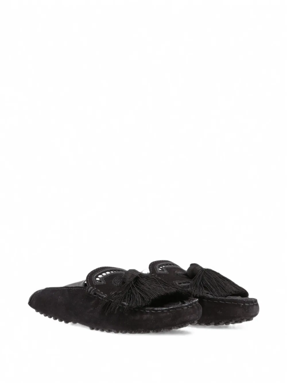 Tod's tassel suede loafers Zwart