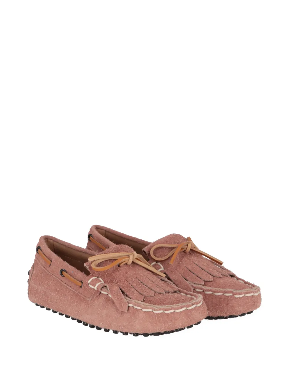 Tod's fringed Gommino loafers Roze