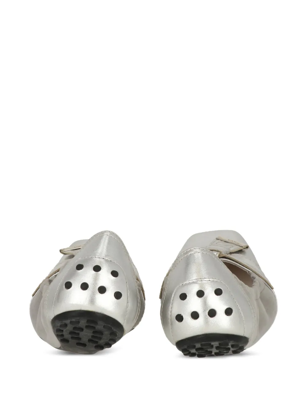 Tod's Kids Gommino metallic-leather ballet flats Zilver