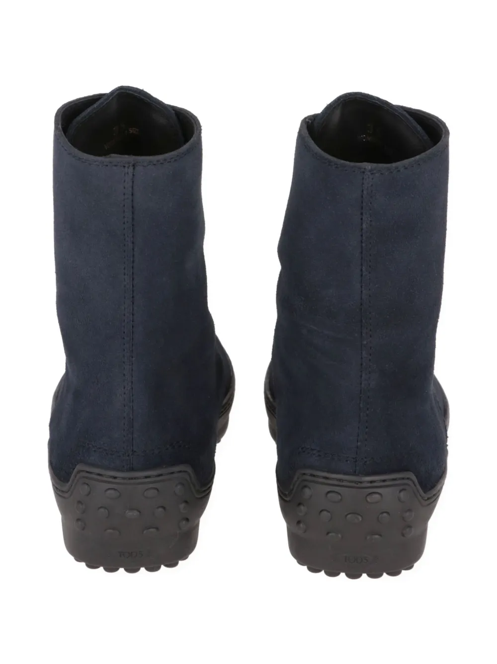 Tod's suede lace-up combat boots Blauw