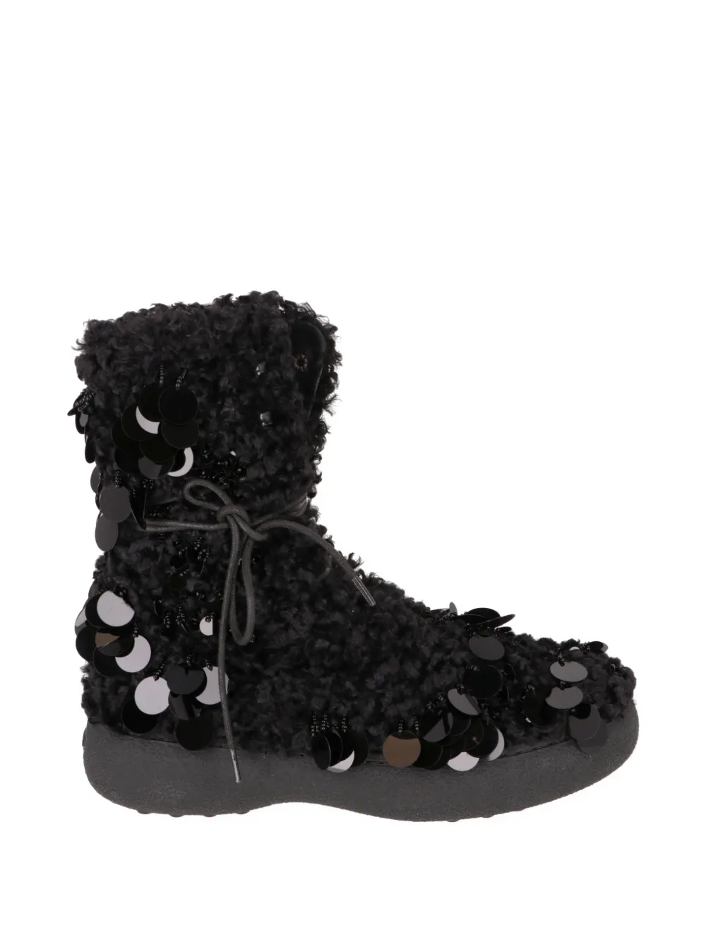 Tod's sequin-embellished shearling-effect boots Zwart
