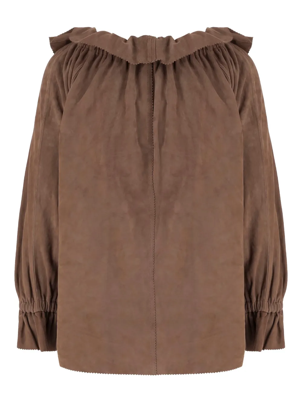 By Malene Birger Dicte ruffled drawstring blouse - Bruin