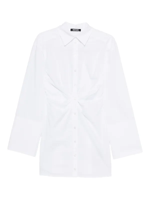knotted shirt dress SHORT KNOTTED SHIRTDRESS - Blue / White