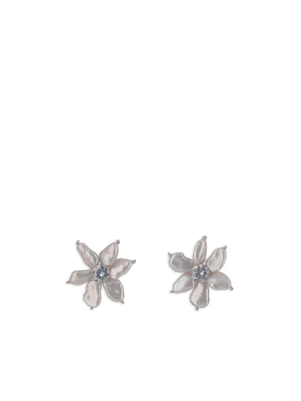 Mela flower-motif earrings - Bianco
