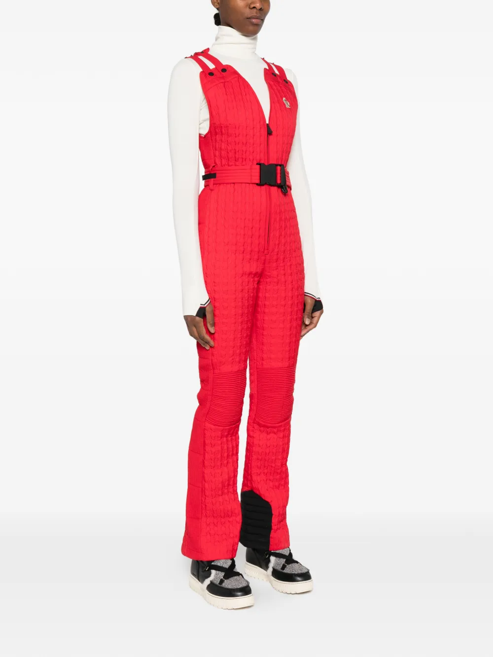  Moncler Grenoble Textured Belted Jumpsuit 